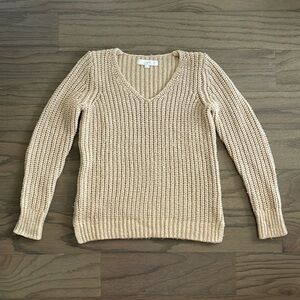 LOFT Tan Shimmer Chunky Sweater - Size XS